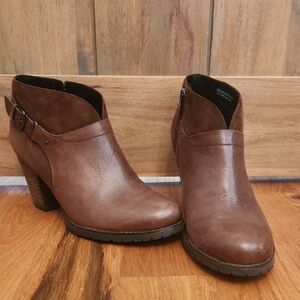 Clarks Chestnut Ankle Boots with Buckle